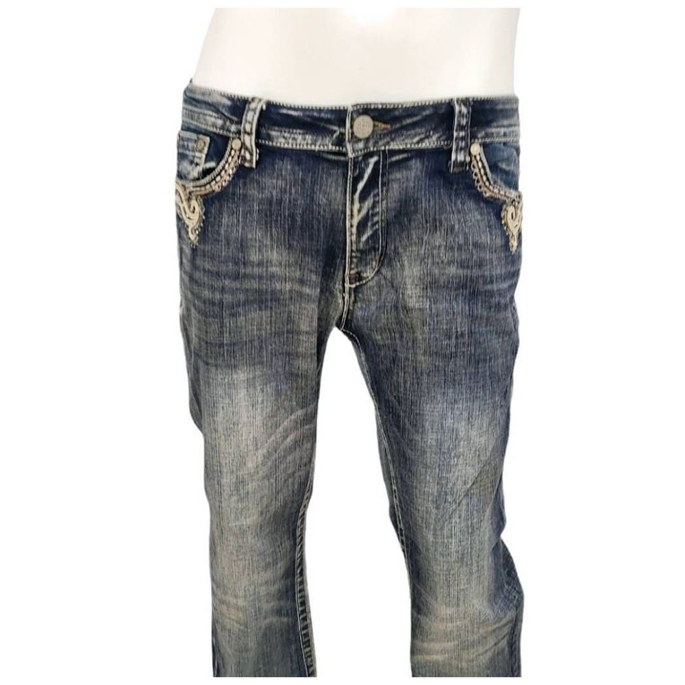 Premiere Rue 21 Boot Cut Bling Pocket Jeans size 14 - Picture 3 of 8